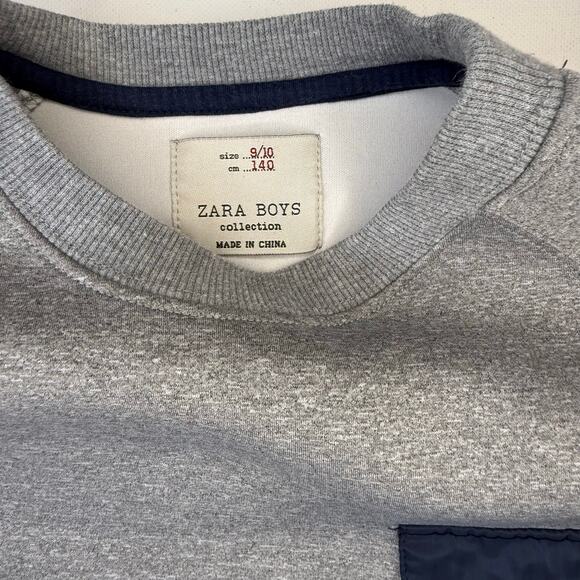 Zara Boys Gray Zippered Sweatshirt Kids size 9-10 - Picture 5 of 7